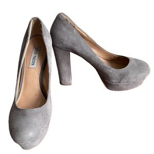 Steve‎ Madden Betty Gray Suede Leather Upper Platform Heels Size: 9M